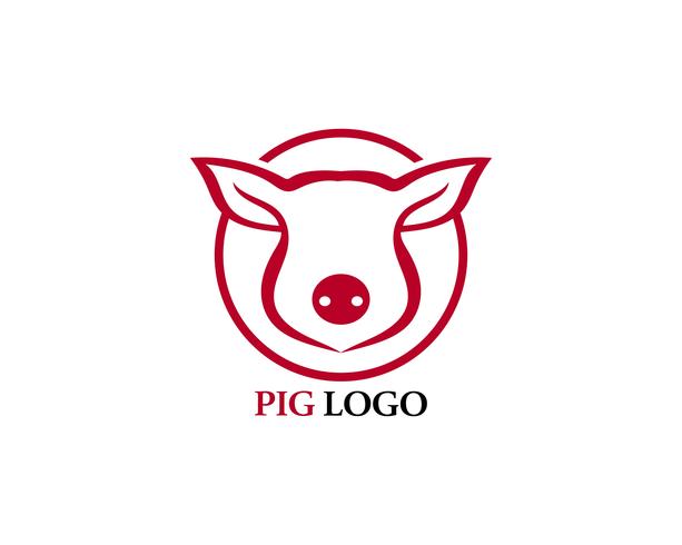 Tête de cochon logo animal vecteur