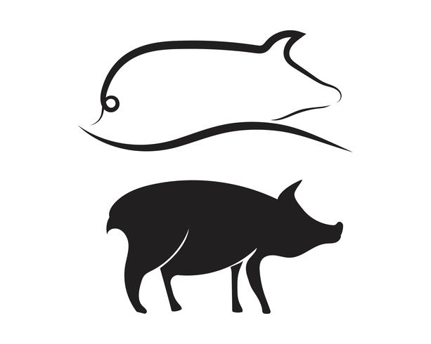 Tête de cochon logo animal vecteur