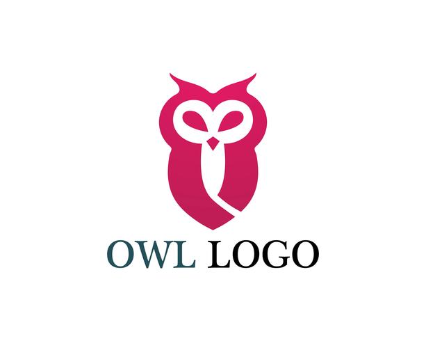 Hibou tête oiseau logo vecteur modèle animal