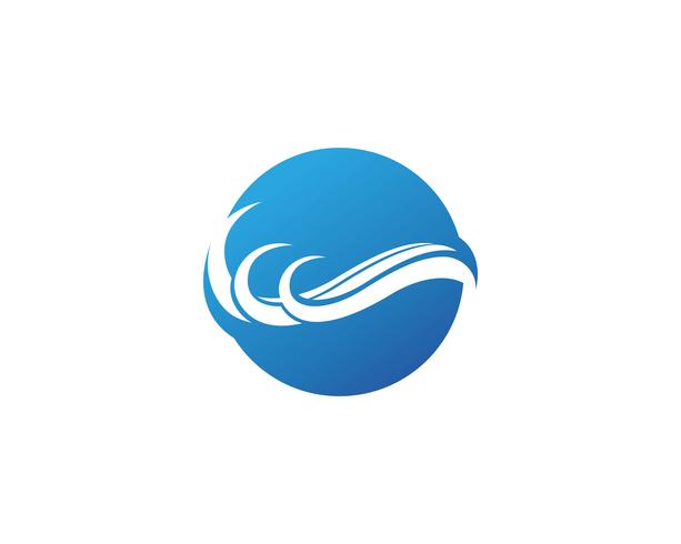Icône et symbole de la vague de l&#39;eau Logo Template vecteur