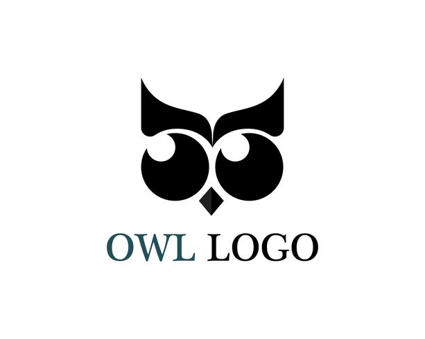 Hibou tête oiseau logo vecteur modèle animal