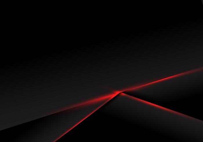 Modèle abstrait cadre noir mise en page lumière rouge métallique sur fond sombre. Concept technologique futuriste. vecteur
