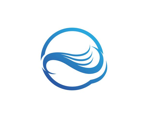 Icône et symbole de la vague de l&#39;eau Logo Template vecteur