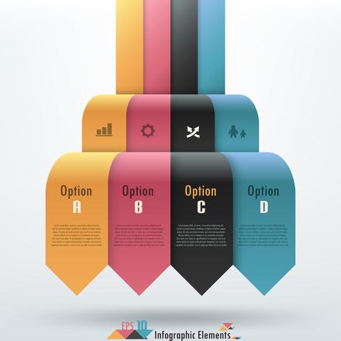 Bannière d&#39;options infographie moderne. vecteur