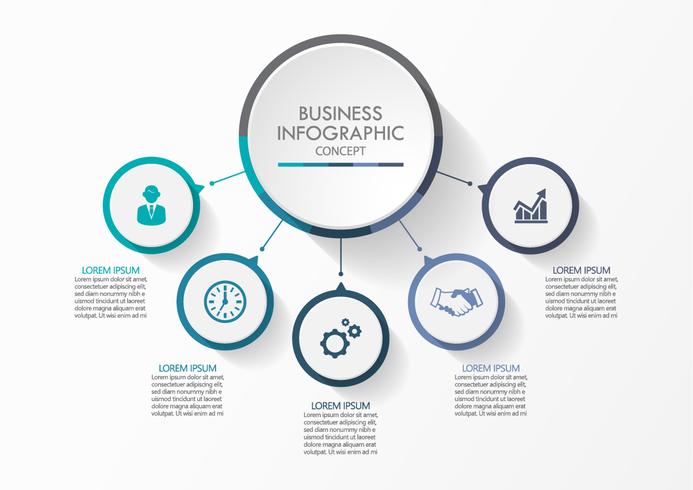 Cercle d&#39;affaires. icônes d&#39;infographie de chronologie conçues pour le modèle abstrait vecteur