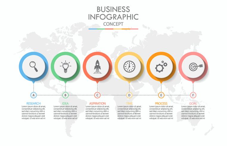 Visualisation de données commerciales. icônes d&#39;infographie de chronologie conçues pour le modèle abstrait vecteur