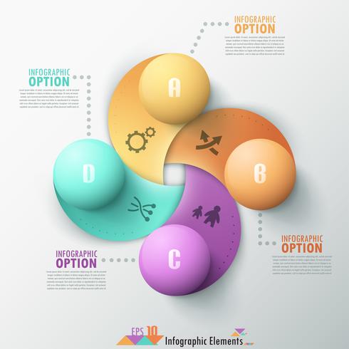 Bannière d&#39;options infographie moderne. vecteur