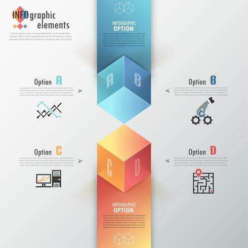 Bannière d&#39;options d&#39;infographie moderne. vecteur