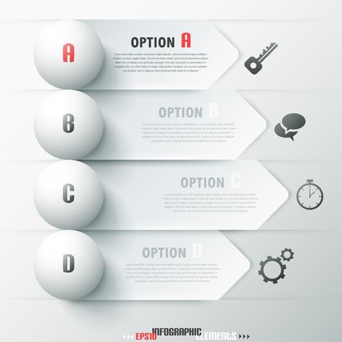 Bannière d&#39;options infographie moderne. vecteur