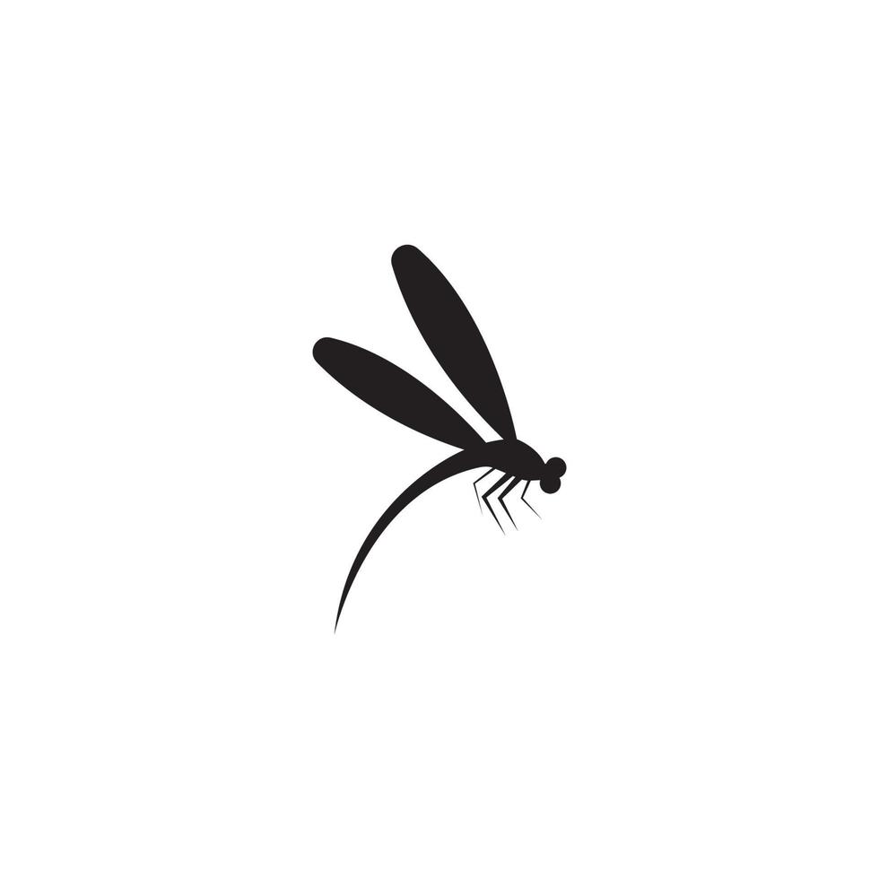 vecteur de modèle de conception d'icône d'illustration de libellule
