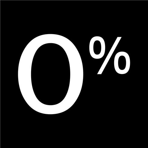Zéro pour cent signe icône illustration vectorielle vecteur