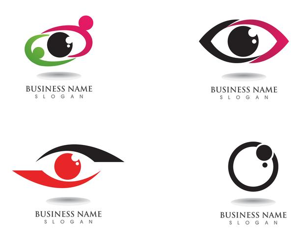 Logo et symbole des soins oculaires vecteur