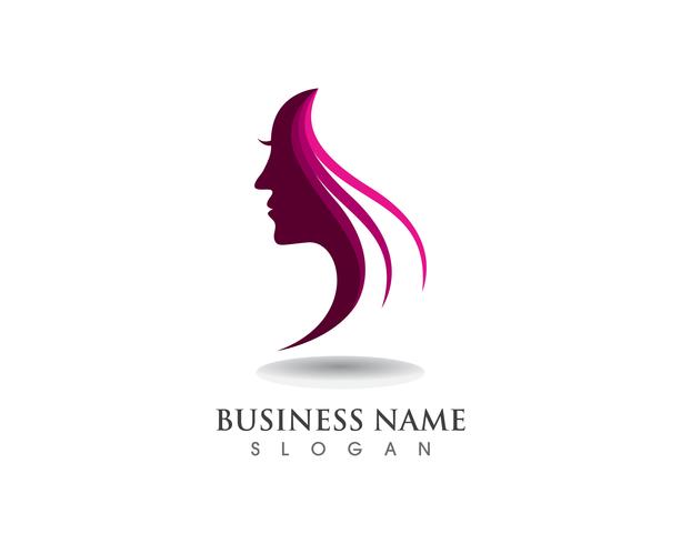 cheveux et logo femme et visage vecteur