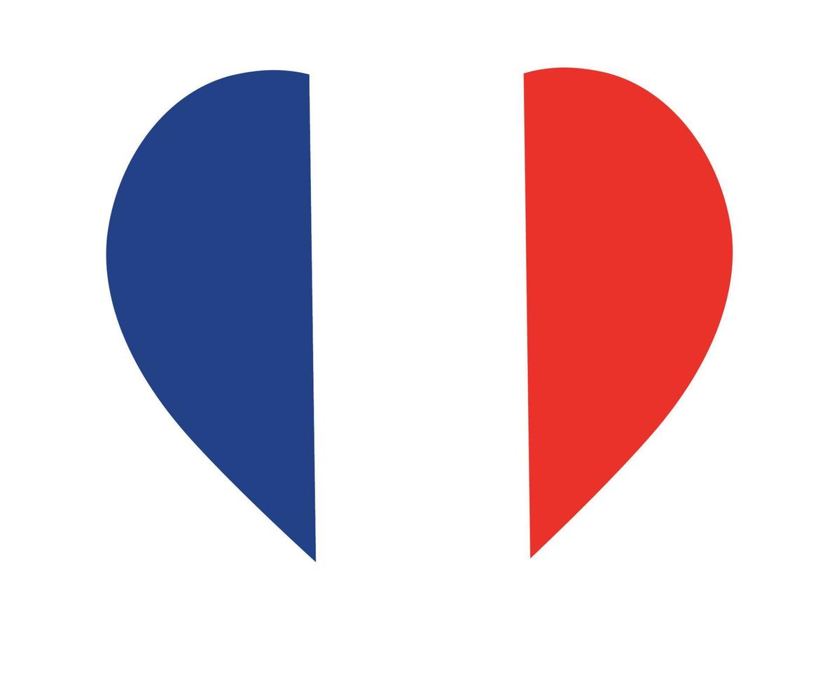 france drapeau national europe emblème coeur icône illustration vectorielle élément de conception abstraite vecteur