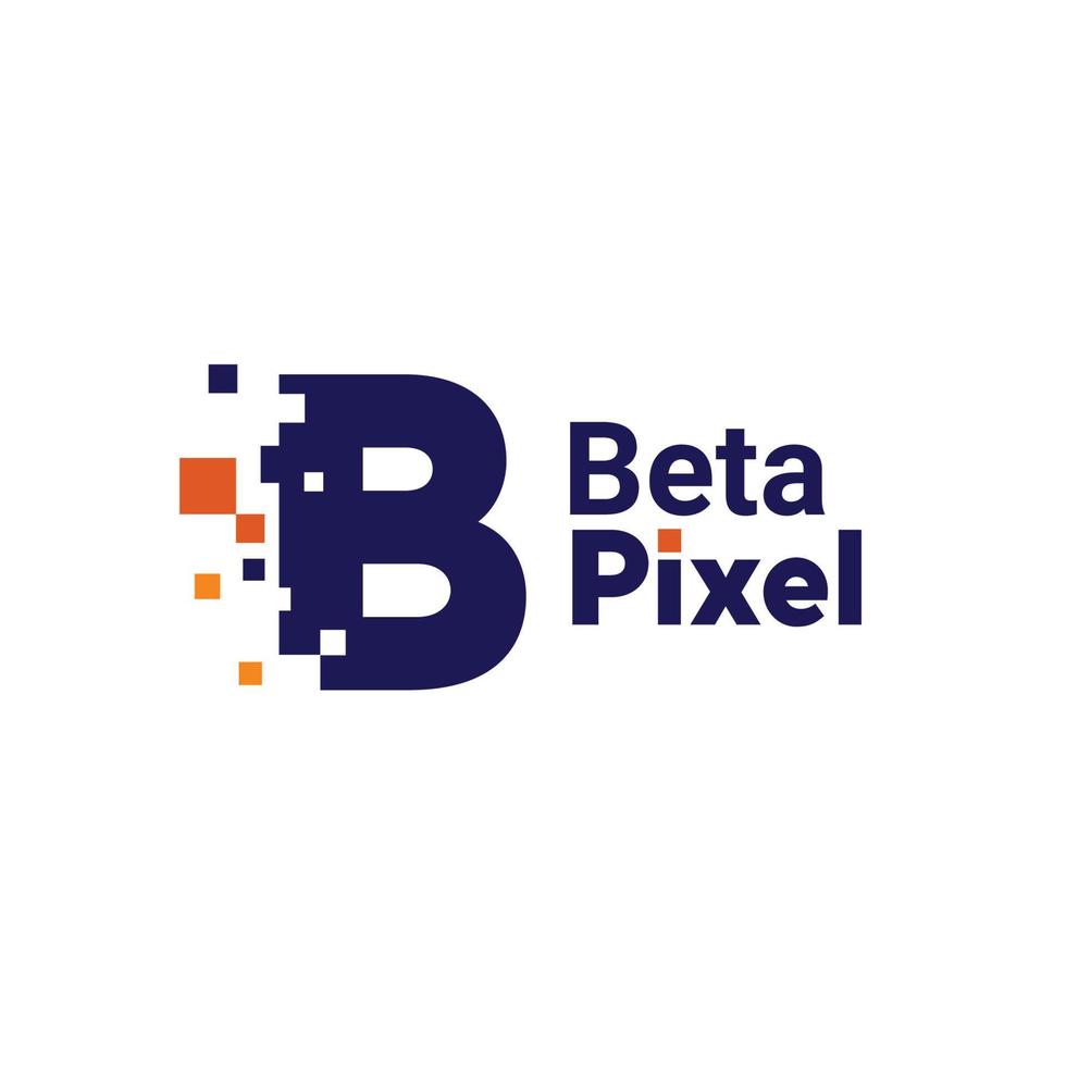 logo minimaliste de la lettre b. b lettre pixel marque numérique 8 bits vecteur