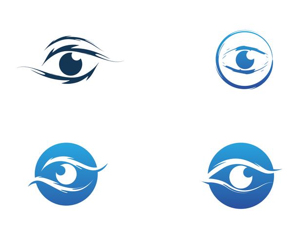 Logo de soins oculaires et icônes de modèle de vecteur de symboles