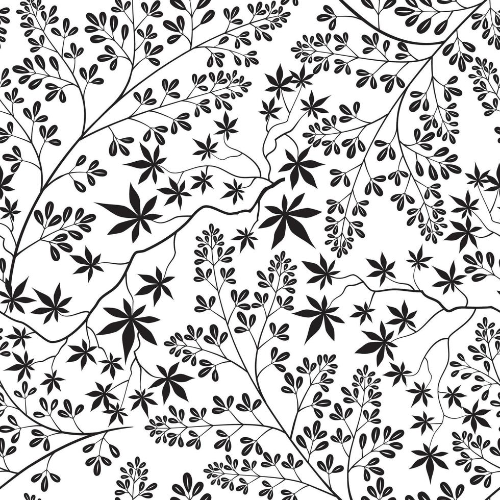 motif fleuri. fleur et feuilles fond transparent. papier peint de jardin d'ornement s'épanouir dans un style oriental oriental rétro vecteur