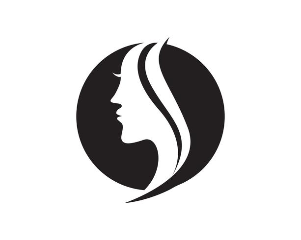 cheveux et logo femme et visage vecteur