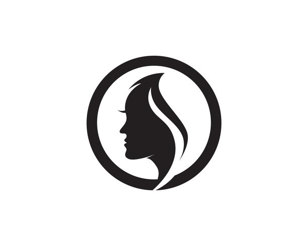 cheveux femme et visage logo et symboles vectoriels vecteur