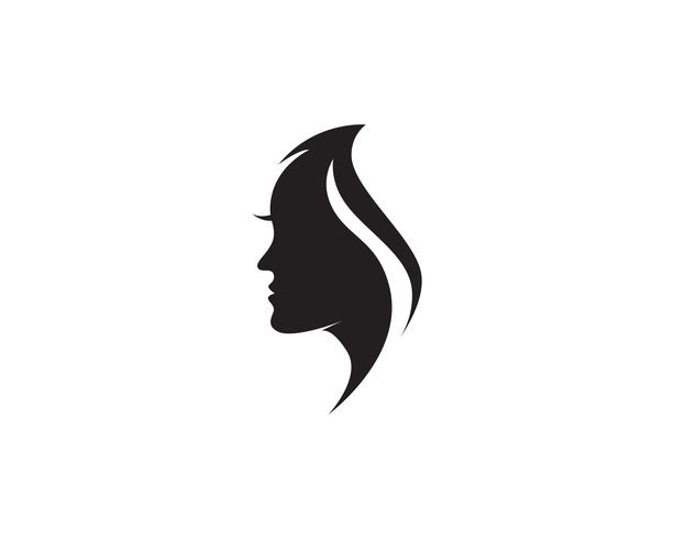 cheveux femme et visage logo et symboles vectoriels vecteur