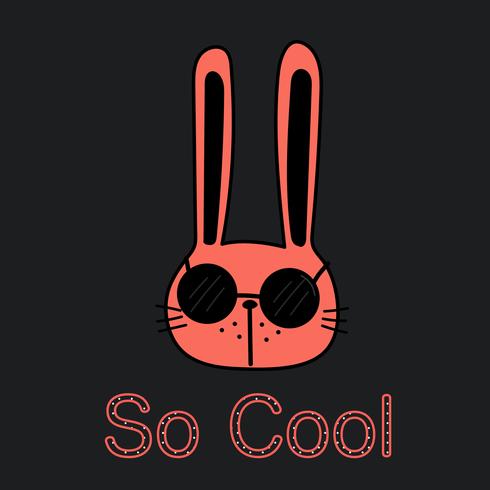 Illustration vectorielle cool lapin. vecteur