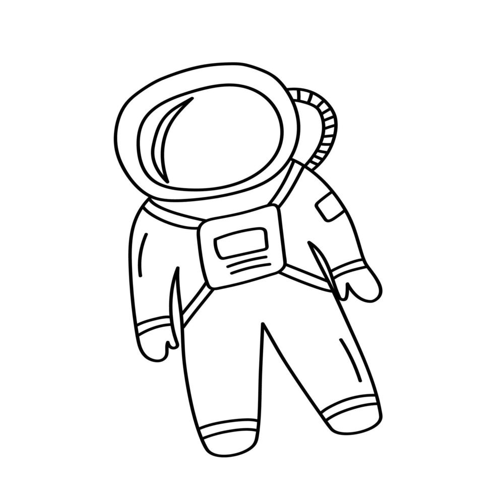 astronaute dans un style doodle. vecteur