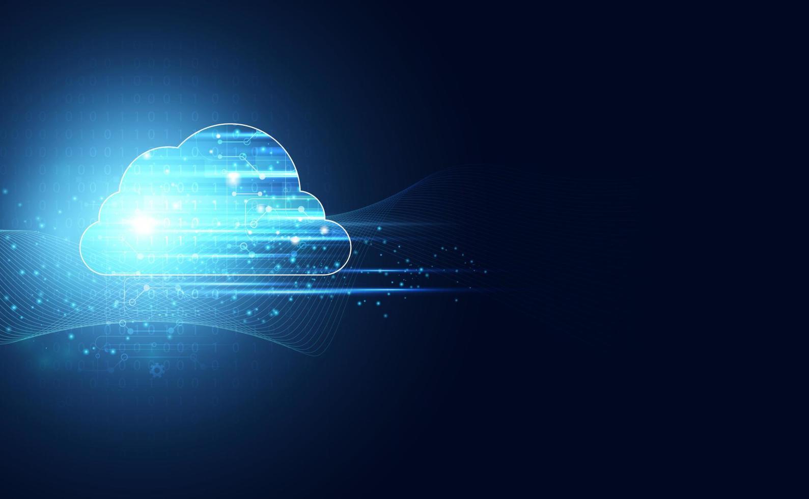 technologie cloud abstraite avec connexion au concept de données volumineuses et d'interface en collectant des données dans le cloud avec de grands systèmes de stockage de données sur fond de haute technologie. vecteur