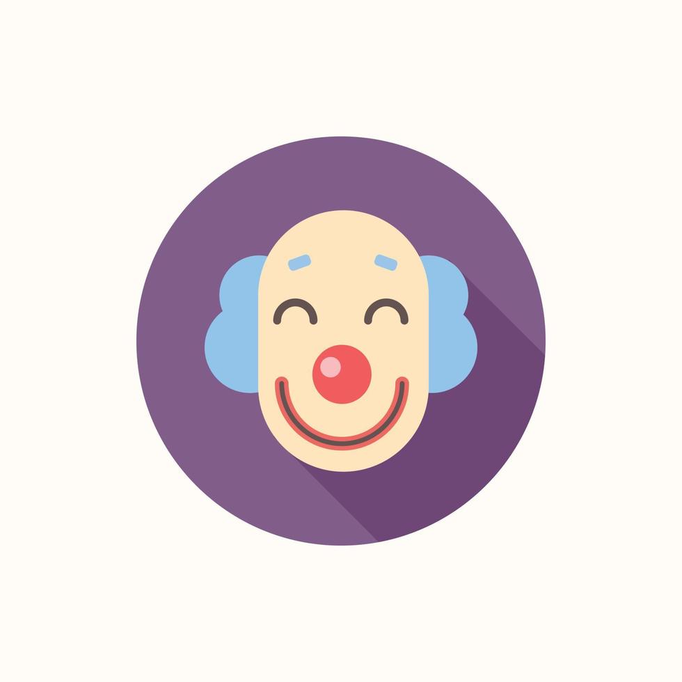 illustration d'icône de visage de dessin animé de cirque de clown plat vecteur