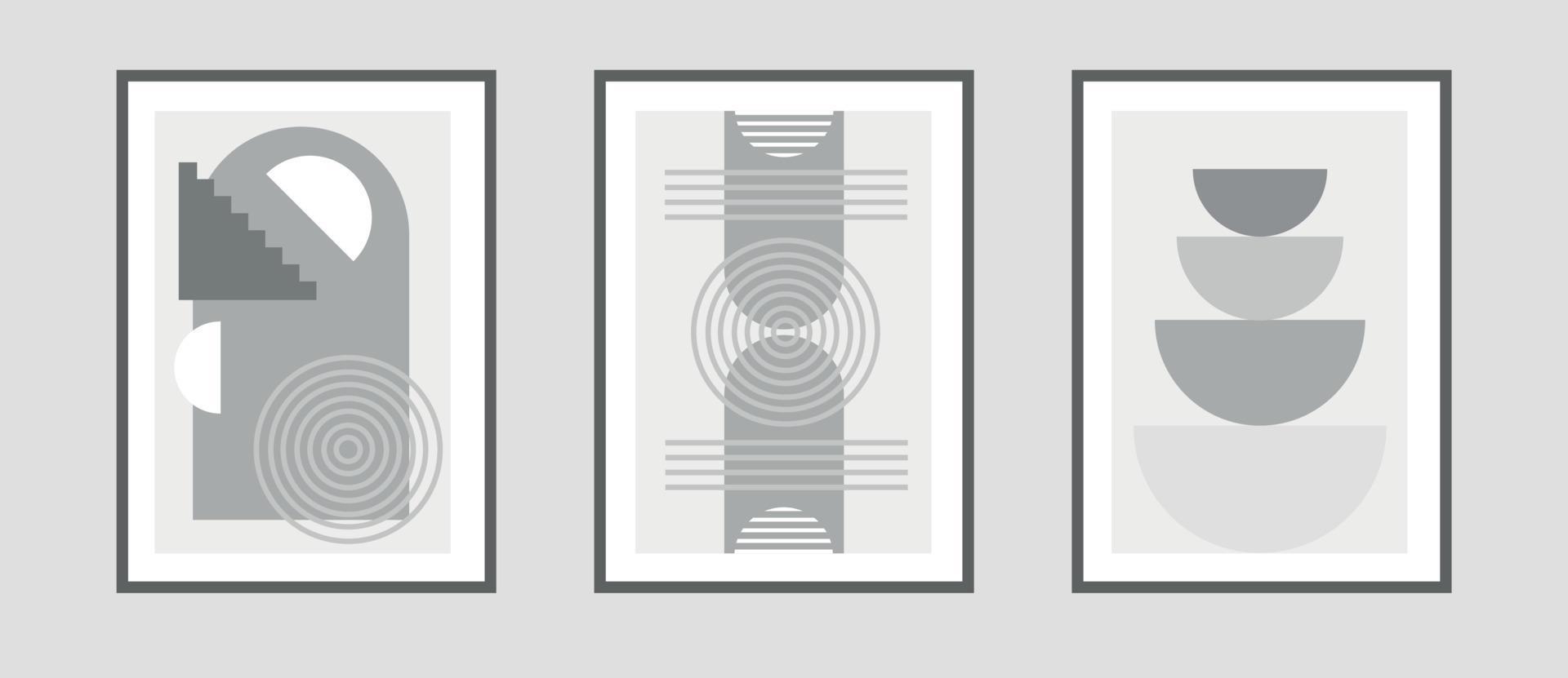 ensemble de composition dessinée à la main artistique minimaliste esthétique abstraite à la mode vecteur