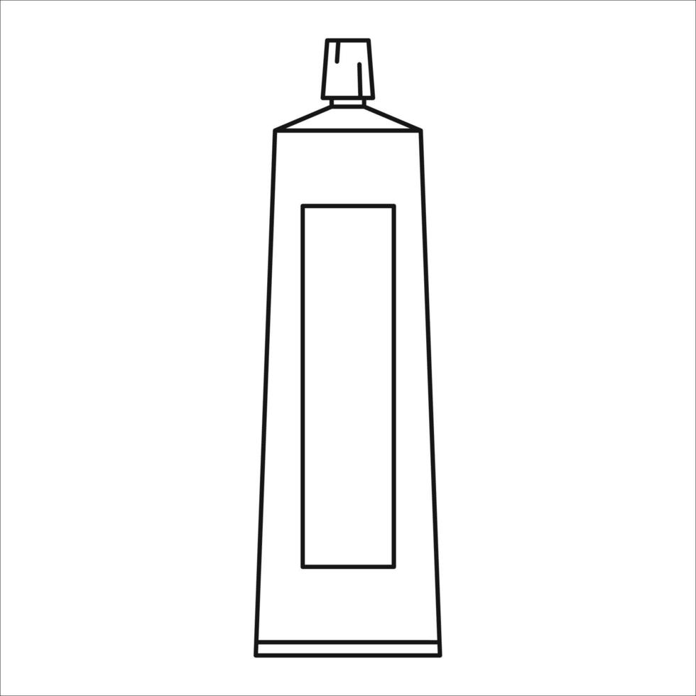 icône de contour de vecteur de dentifrice isolé sur fond blanc. signe de toilette. cosmétique pour les soins de la peau