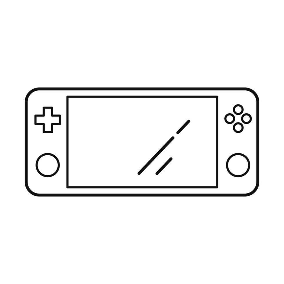 console de jeu vidéo portable. icône de contour isolé sur fond blanc. illustration vectorielle vecteur