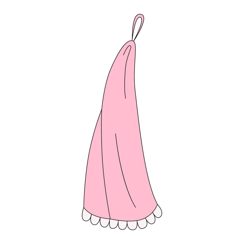 serviette rose avec dentelle en style cartoon. illustration vectorielle isolée sur fond blanc vecteur