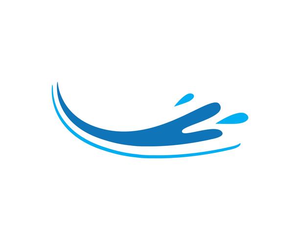 splash eau, symbole de la vague et icône Logo Template vecteur