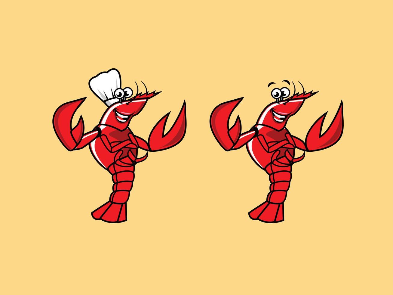 illustration de dessin animé de crevettes vecteur