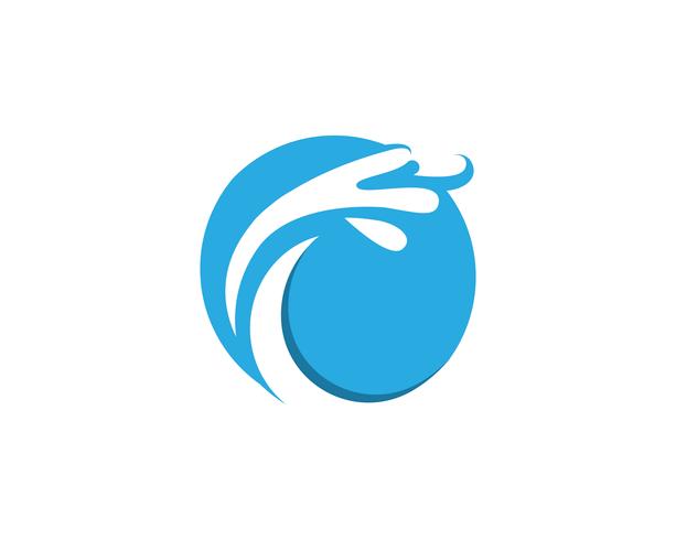 splash eau, symbole de la vague et modèle de logo vecteur