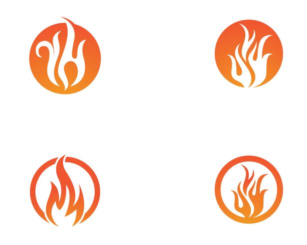 Modèle de logo icône vectoriel incendie