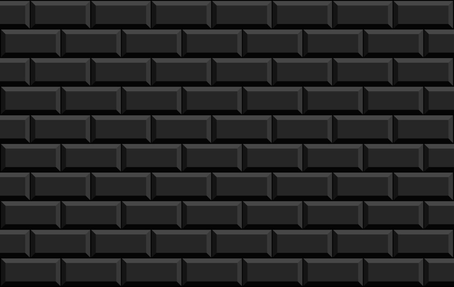 fond de carreaux de métro. modèle de mur de briques noires pour la cuisine et la salle de bain. illustration vectorielle. vecteur