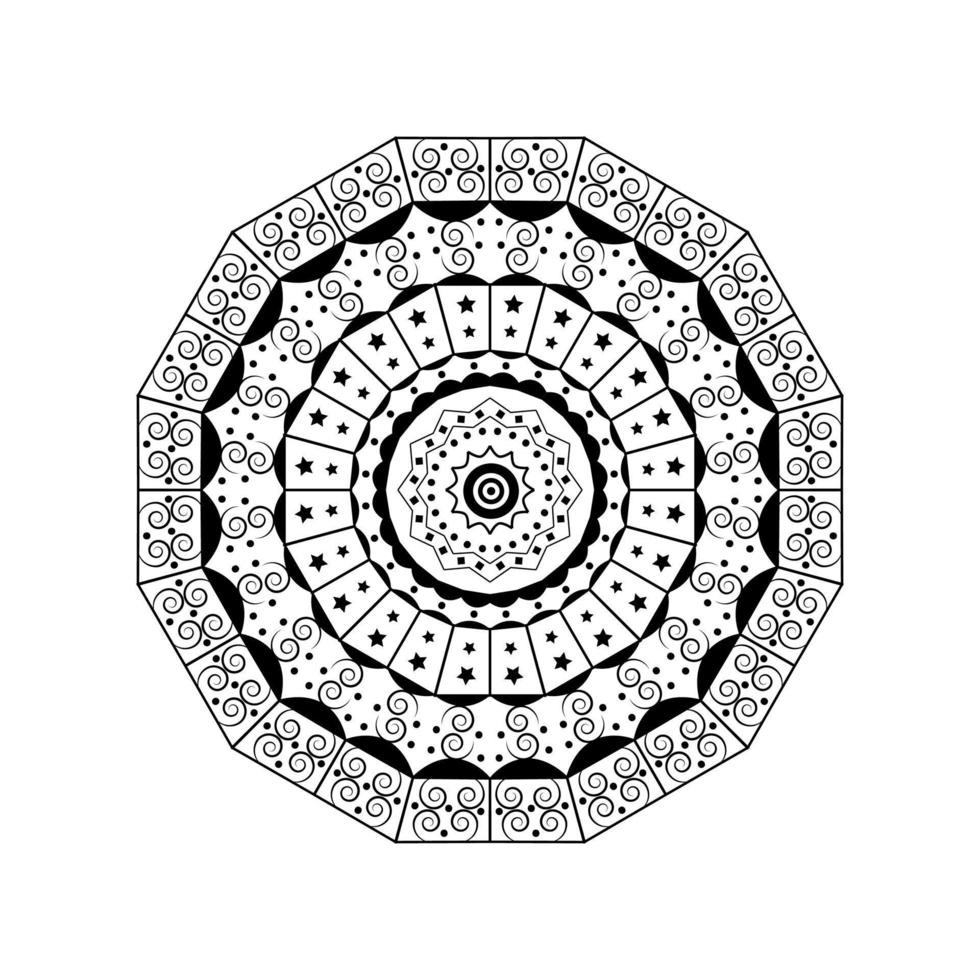 motif de mandala vectoriel, style de tatouage au henné. motifs islamiques, arabes, pakistanais, marocains, turcs, indiens, espagnols. illustration vectorielle eps10 vecteur