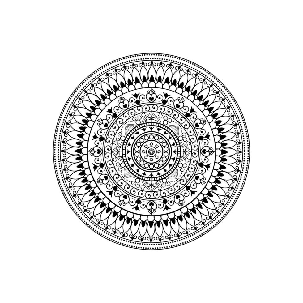 mandala avec des éléments dessinés à la main dans des motifs arabes, indiens et ethniques. image pour la thérapie anti-stress, les livres de coloriage pour adultes, le tatouage, la décoration de la vaisselle et de la papeterie, l'art et la peinture murale.vecteur en illustration vecteur