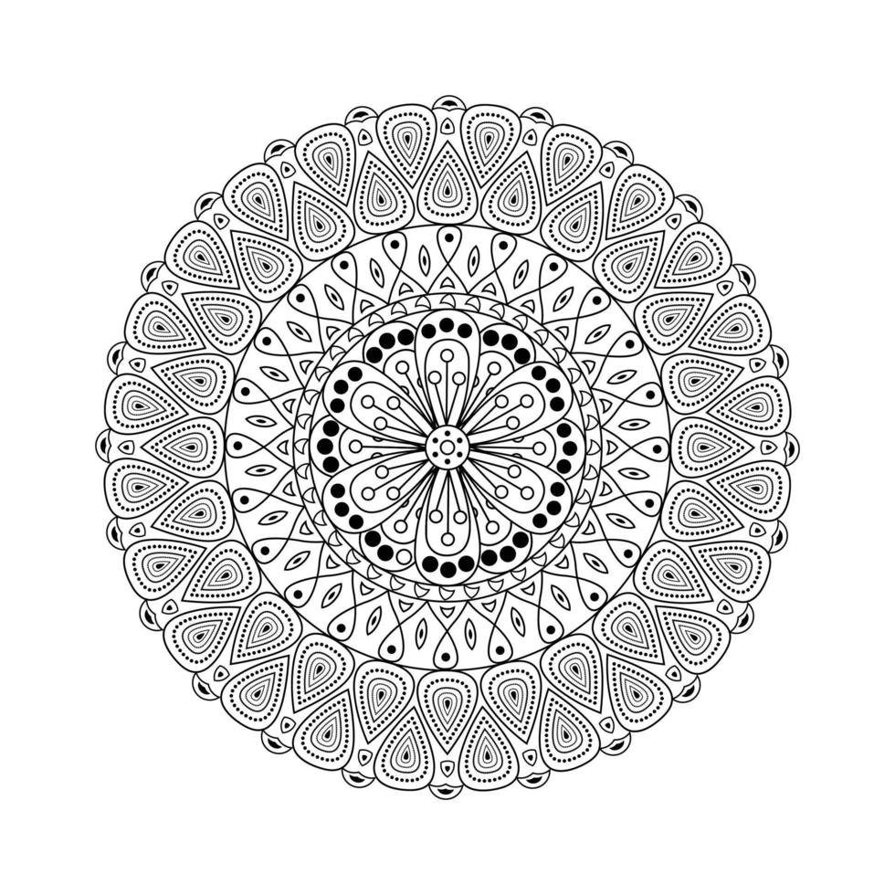 mandala de fleurs. éléments décoratifs d'époque. motif oriental, illustration vectorielle. motifs islamiques, arabes, indiens, marocains, espagnols, turcs, pakistanais, chinois, mystiques, ottomans. page de livre de coloriage vecteur