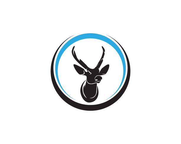Icônes de silhouete noir logo tête animaux cerf vecteur