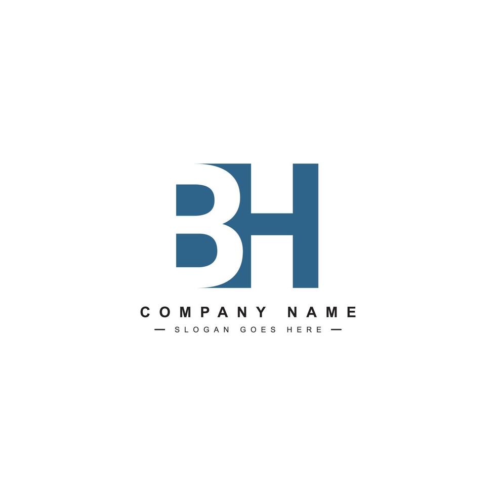 lettre initiale bh logo - logo d'entreprise simple vecteur