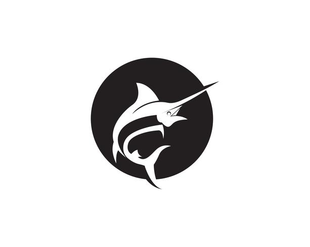 Icône logo et symboles du poisson saut Marlin vecteur