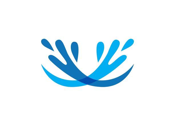 splash eau, symbole de la vague et icône Logo Template vecteur