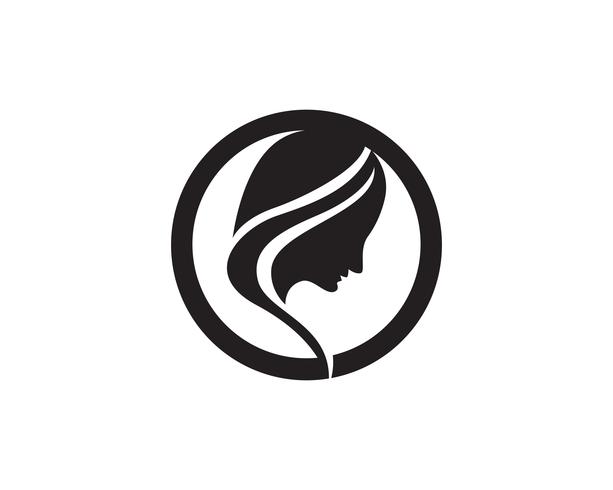 Icônes logo et symboles de cheveux femme vecteur