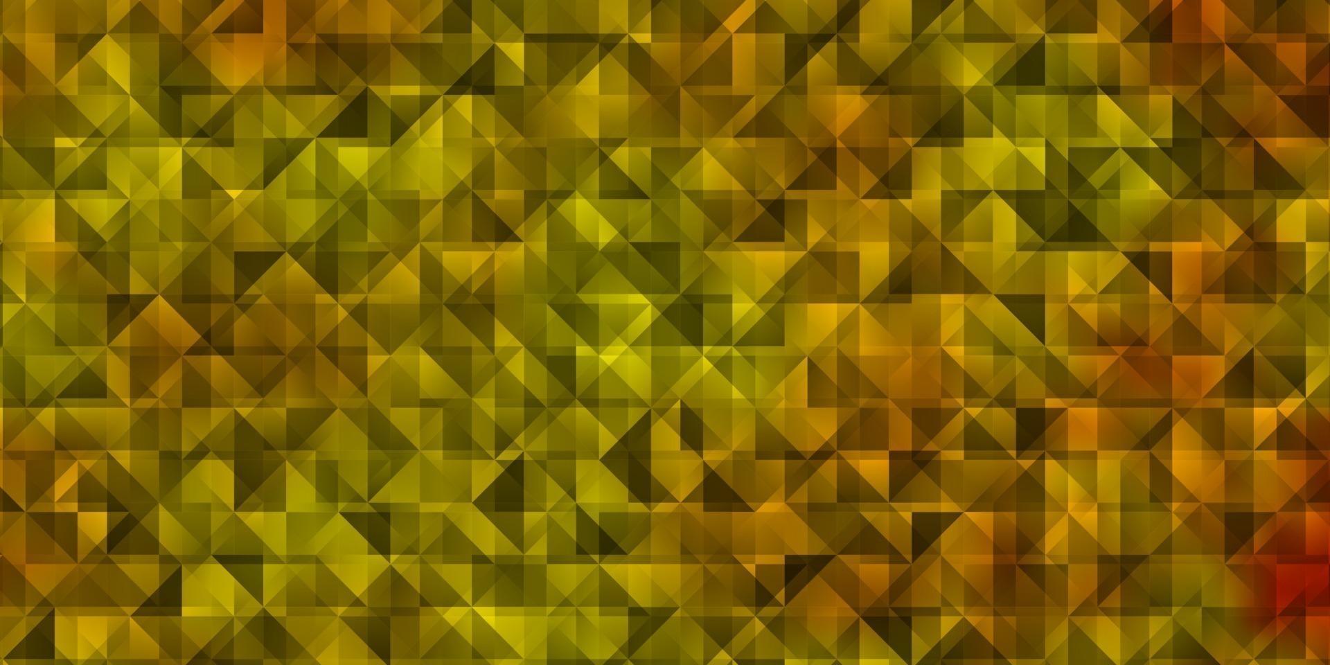 toile de fond de vecteur orange clair avec des lignes, des triangles.