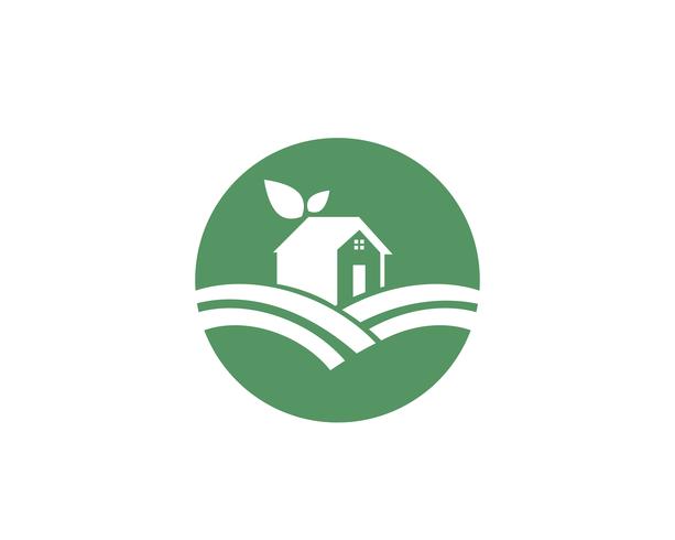 Logo maison nature feuille verte vecteur