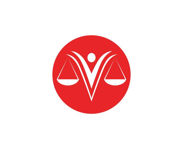 Logo de l&#39;avocat de la justice et application de modèle d&#39;icônes de modèle vecteur