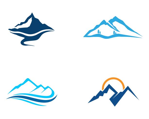 Montagne et eau Logo Business Template Vector