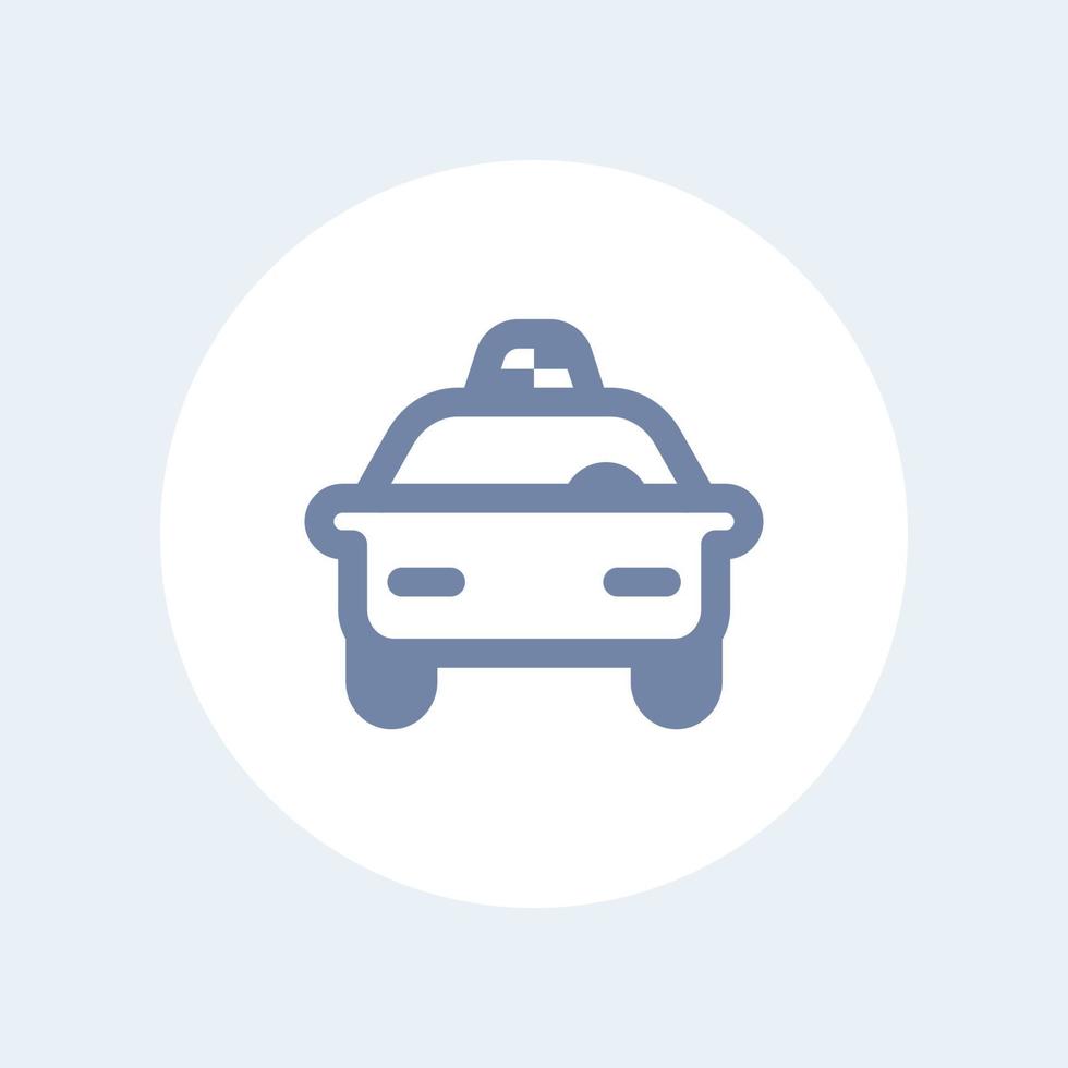 icône de ligne de taxi isolé sur blanc vecteur